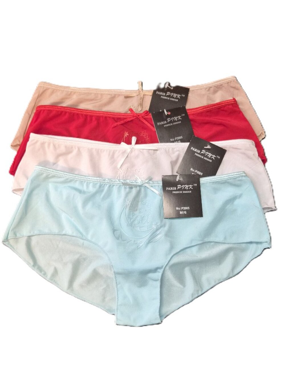 Vintage Y2K Paris Pink Hello Kitty Briefs Set of 4 Deadstock Kawaii Kidcore